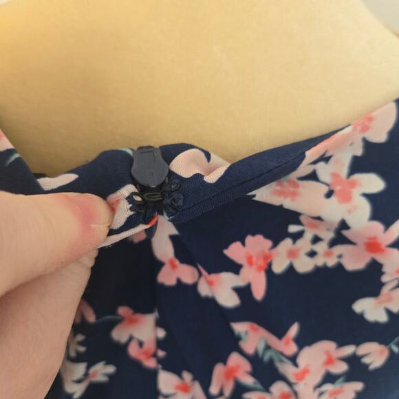 Jessica Howard Women's Size 16 Sleeveless Navy & Pink Floral Spring Dress - Picture 8 of 11